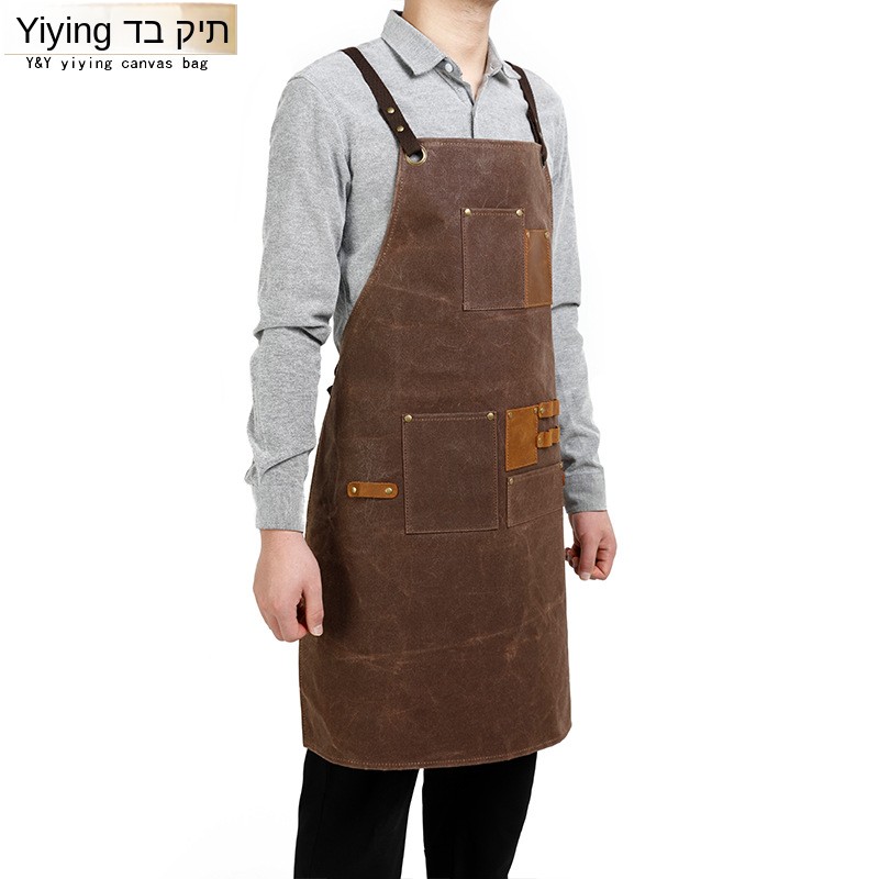 Woodworking Apron - Fashionable Oil Wax Canvas Apron Tool