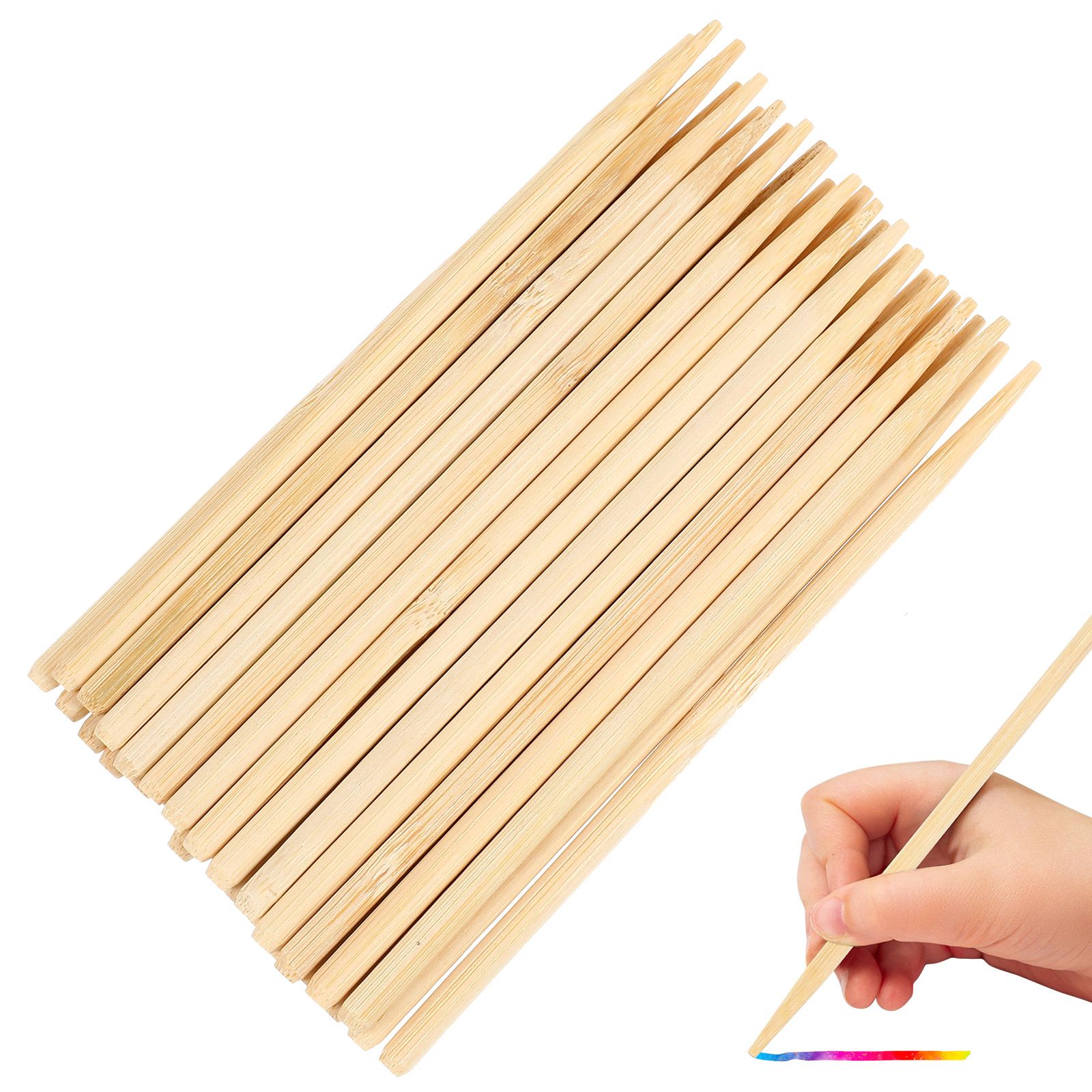 Woodworking Crafts - 30pcs Scratch Bamboo Pens Wax Sticks