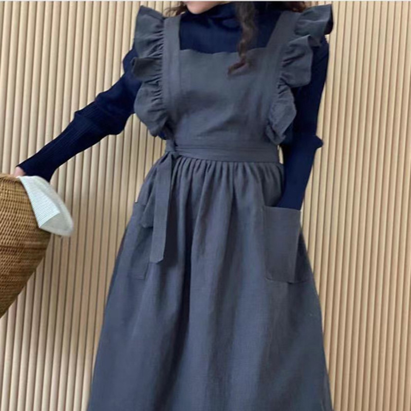 Woodworking Apron - French Palace Apron Retro Ruffle Edge