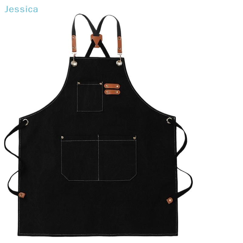 Woodworking Apron - ♥Black Denim Apron with Multiple Pockets
