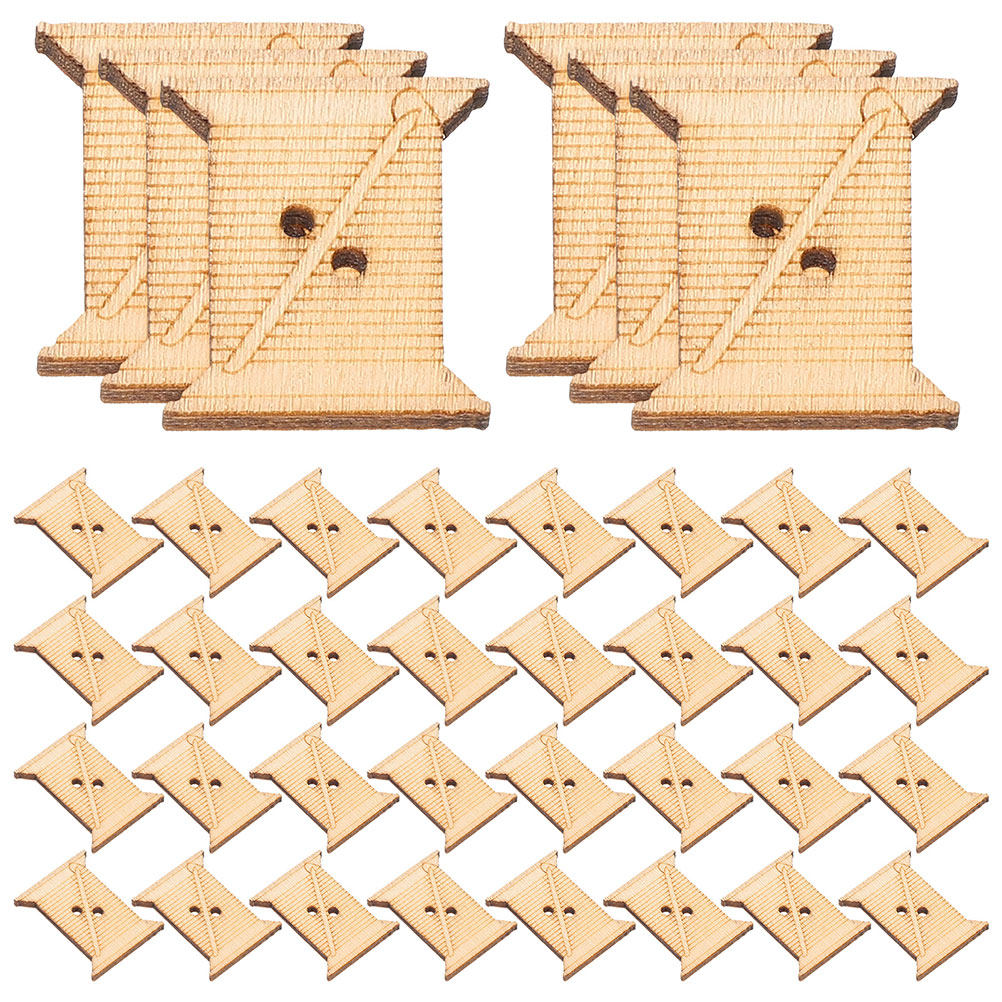 Woodworking Crafts - 100Pcs Wooden Embroidery Floss Bobbins Thread