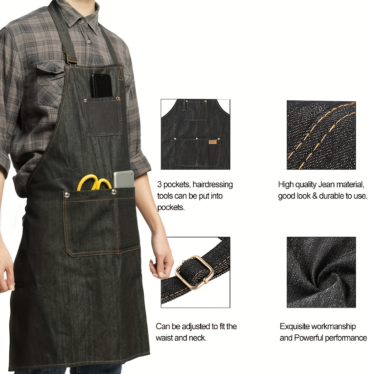 Woodworking Apron - Lightweight Denim Jean Tool Apron with