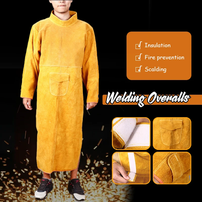 Woodworking Apron - Cowhide Leather Anti-scalding Work Safety Apron