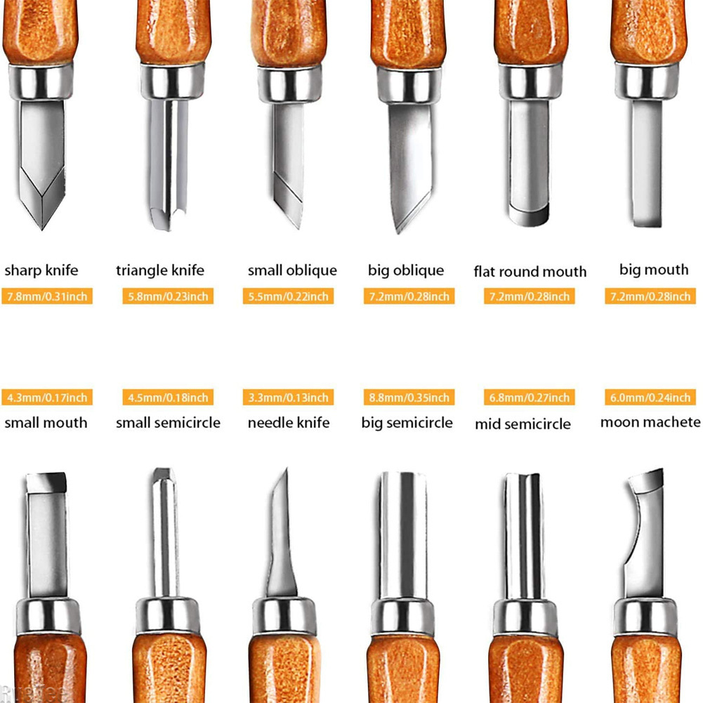 Woodworking Crafts - 12Pcs SK2 Woodworking Carving Tools Set,