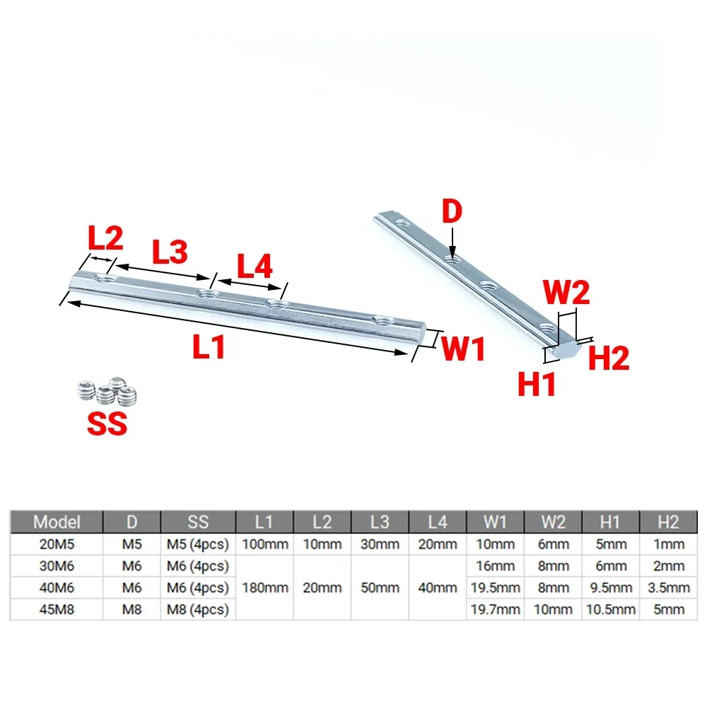 4Pcs V-Slot T-Slot Joiner 180  - Woodworking Joints ulasan dan harga