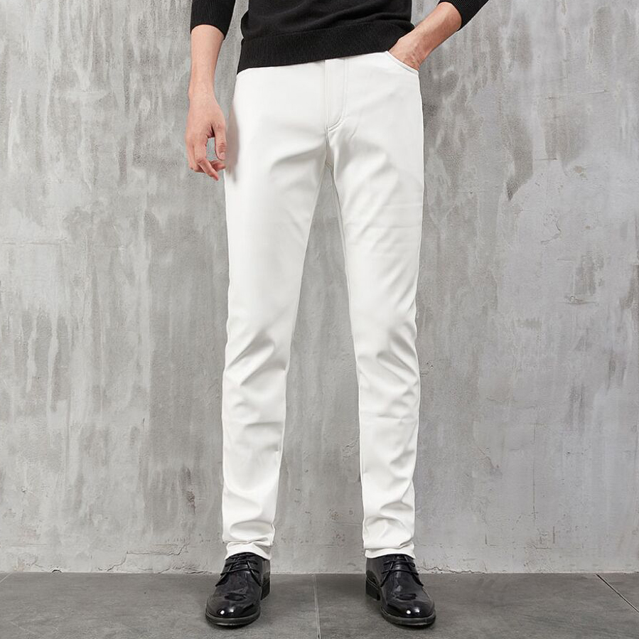 Men's Leather Pants Skinny Fit - Woodworking Brand ulasan dan harga