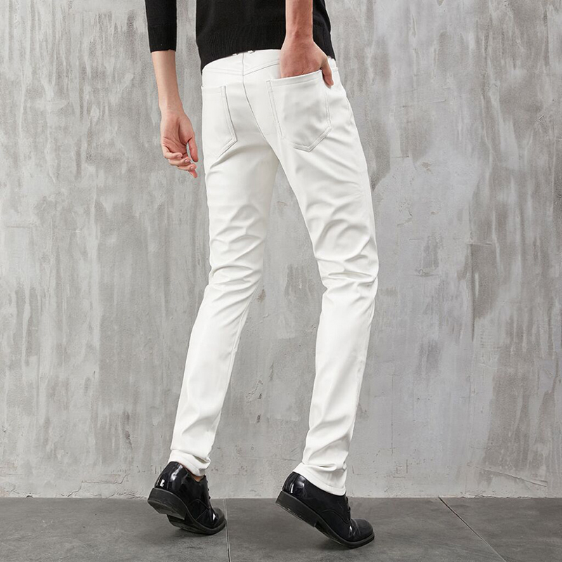 Men's Leather Pants Skinny Fit - Woodworking Brand ulasan dan harga