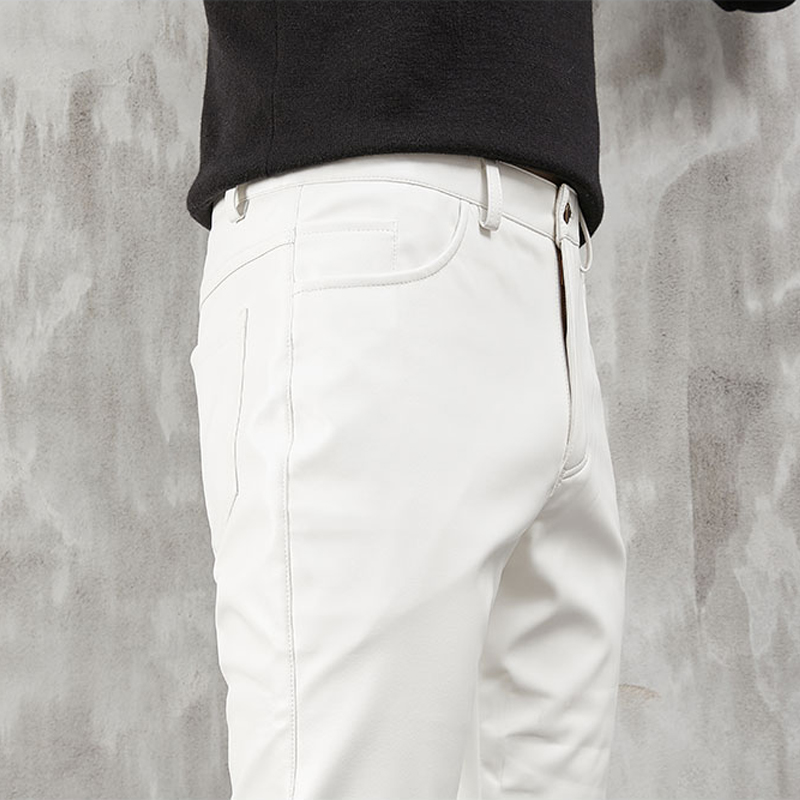 Men's Leather Pants Skinny Fit - Woodworking Brand ulasan dan harga