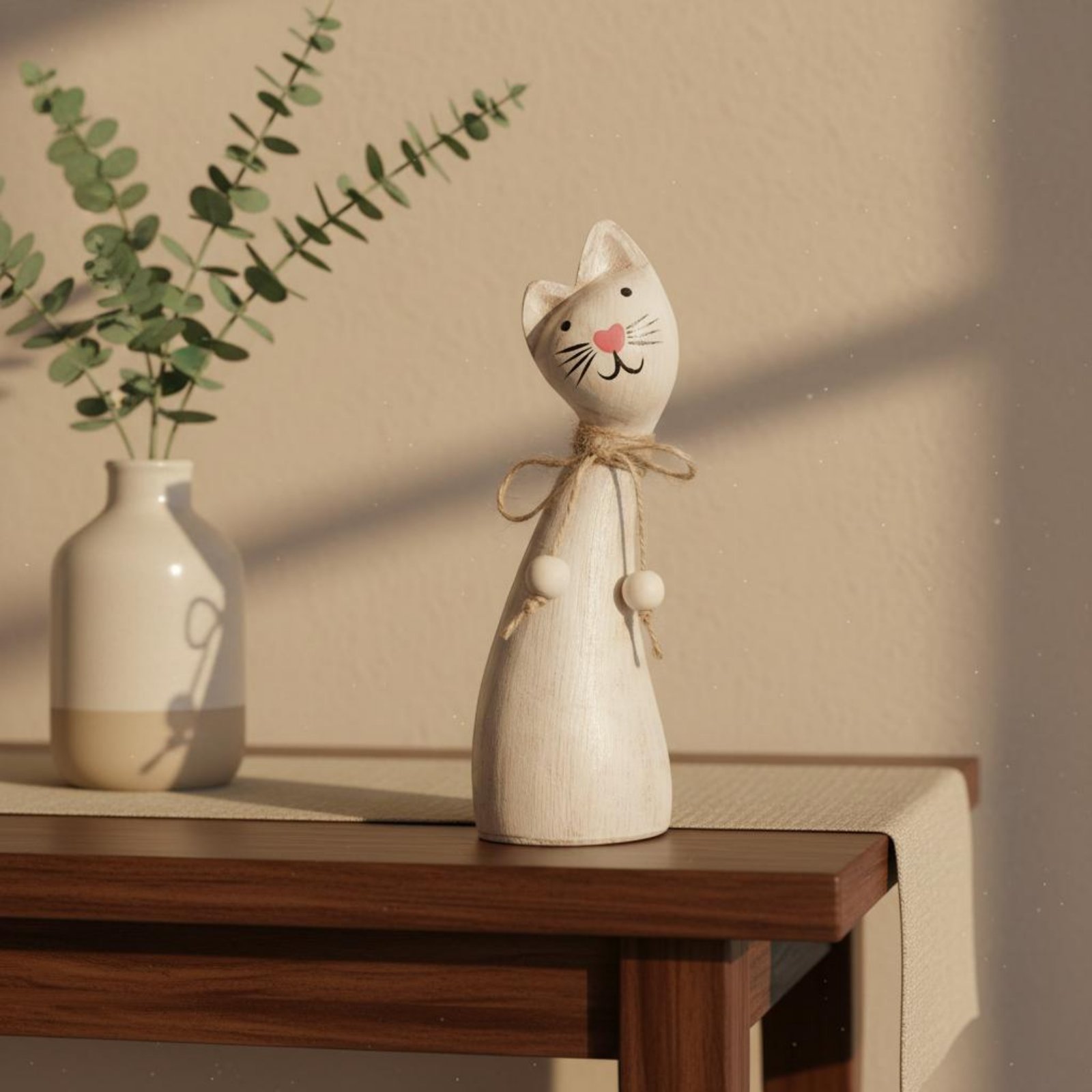 2 Pieces Couple Cat Statue Art - Woodworking Artisans ulasan dan harga