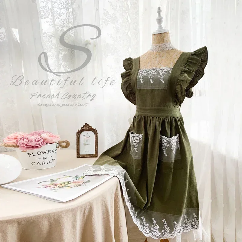 Female Women Apron Cotton Line - Woodworking Apron ulasan dan harga
