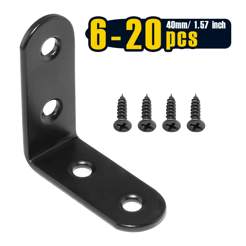 6-20 Pcs Black Corner Brace L  - Woodworking Joints ulasan dan harga