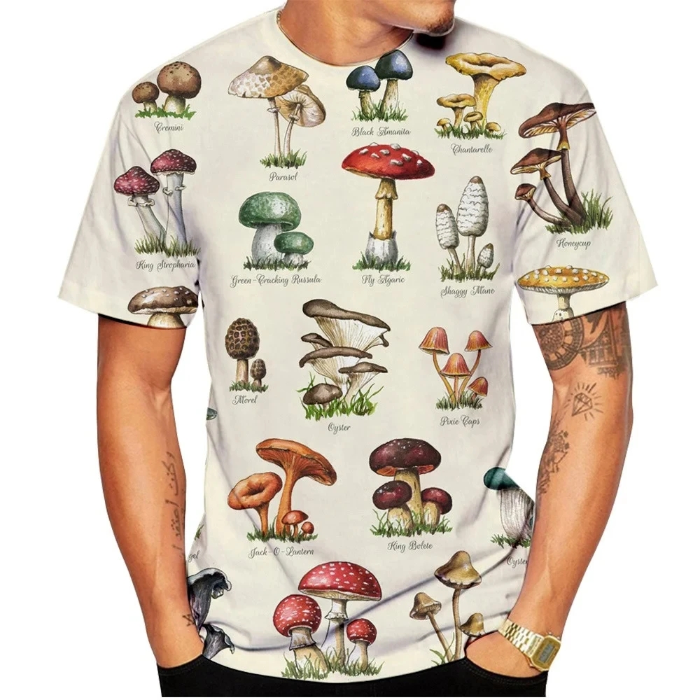 Men T-shirt Retro Mushroom Tee - Woodworking Brand ulasan dan harga