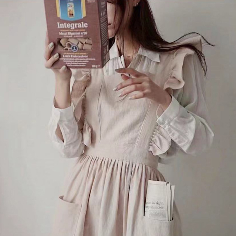 French Palace Apron Retro Ruff - Woodworking Apron ulasan dan harga