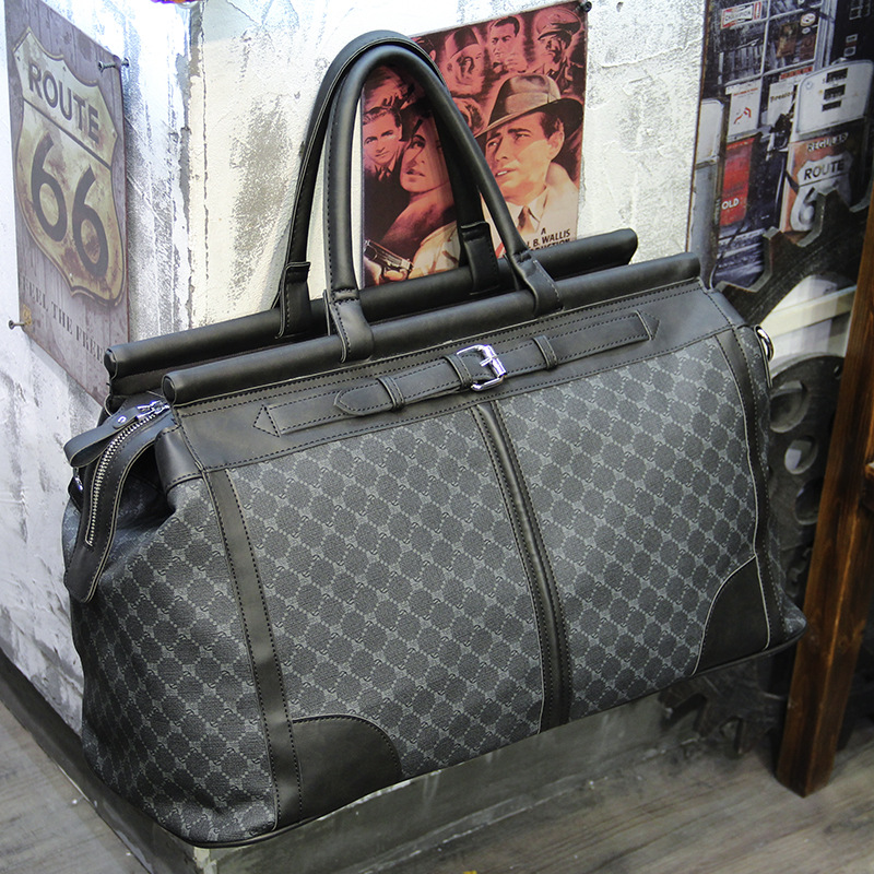 Fashion Plaid Travel Bag Men H - Woodworking Brand ulasan dan harga