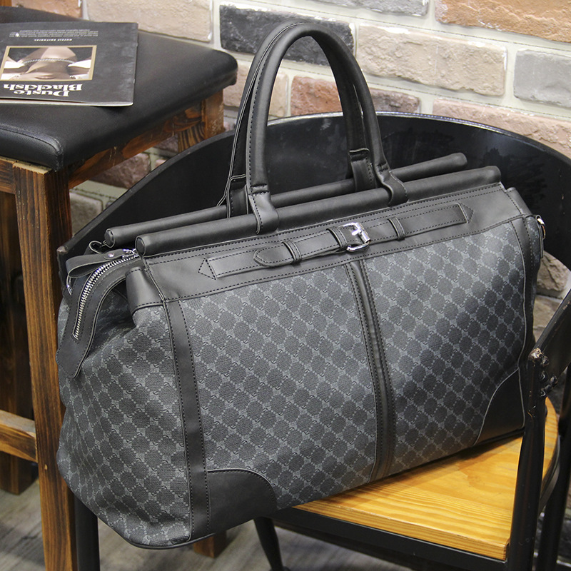 Fashion Plaid Travel Bag Men H - Woodworking Brand ulasan dan harga