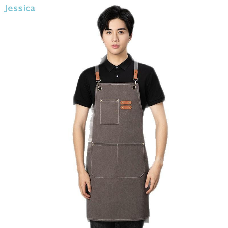 ♥Black Denim Apron with Multip - Woodworking Apron ulasan dan harga