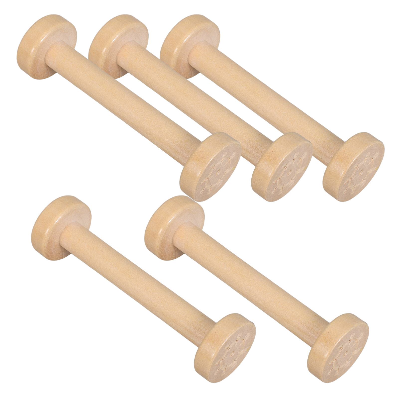 5Pcs Wooden Spools Natural Vin - Woodworking Crafts ulasan dan harga