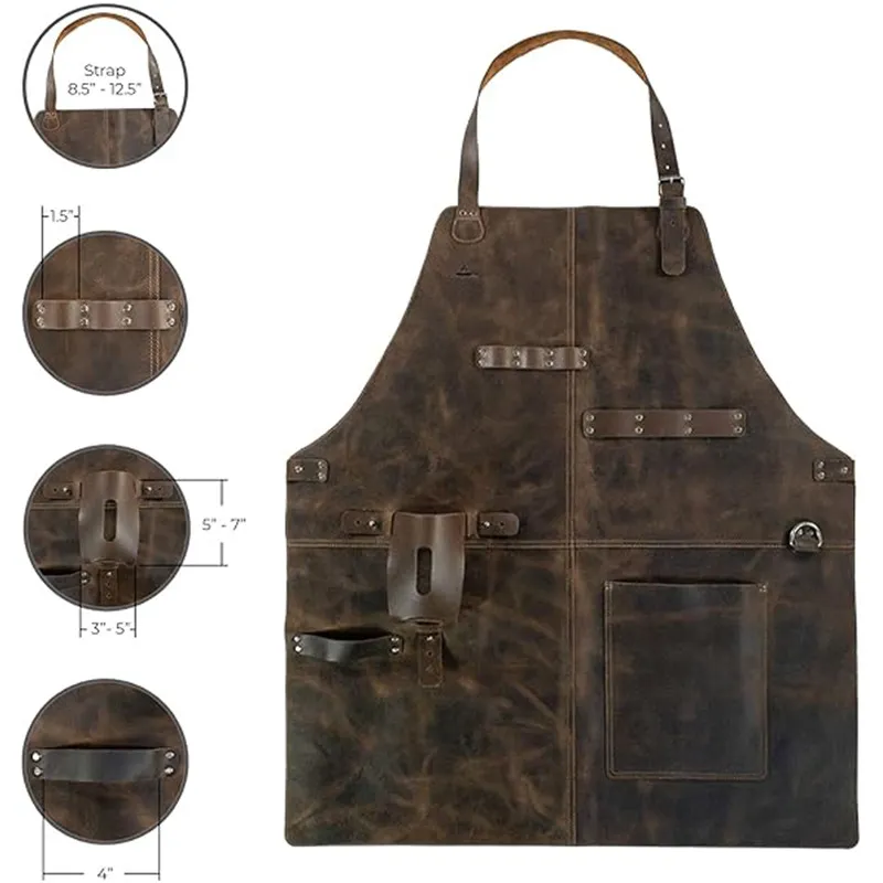 Retro PU Leather Apron Unisex  - Woodworking Artisans ulasan dan harga