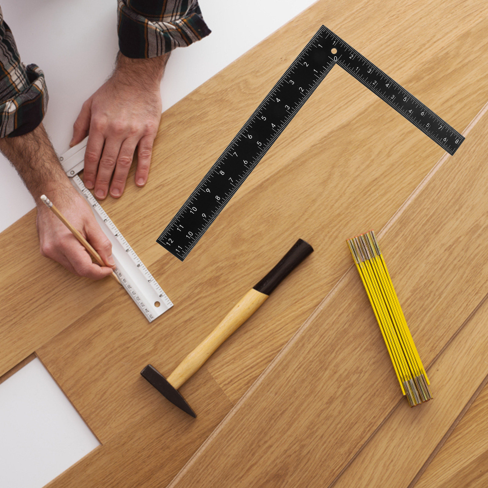 Stainless Steel L Square Ruler - Woodworking Crafts ulasan dan harga