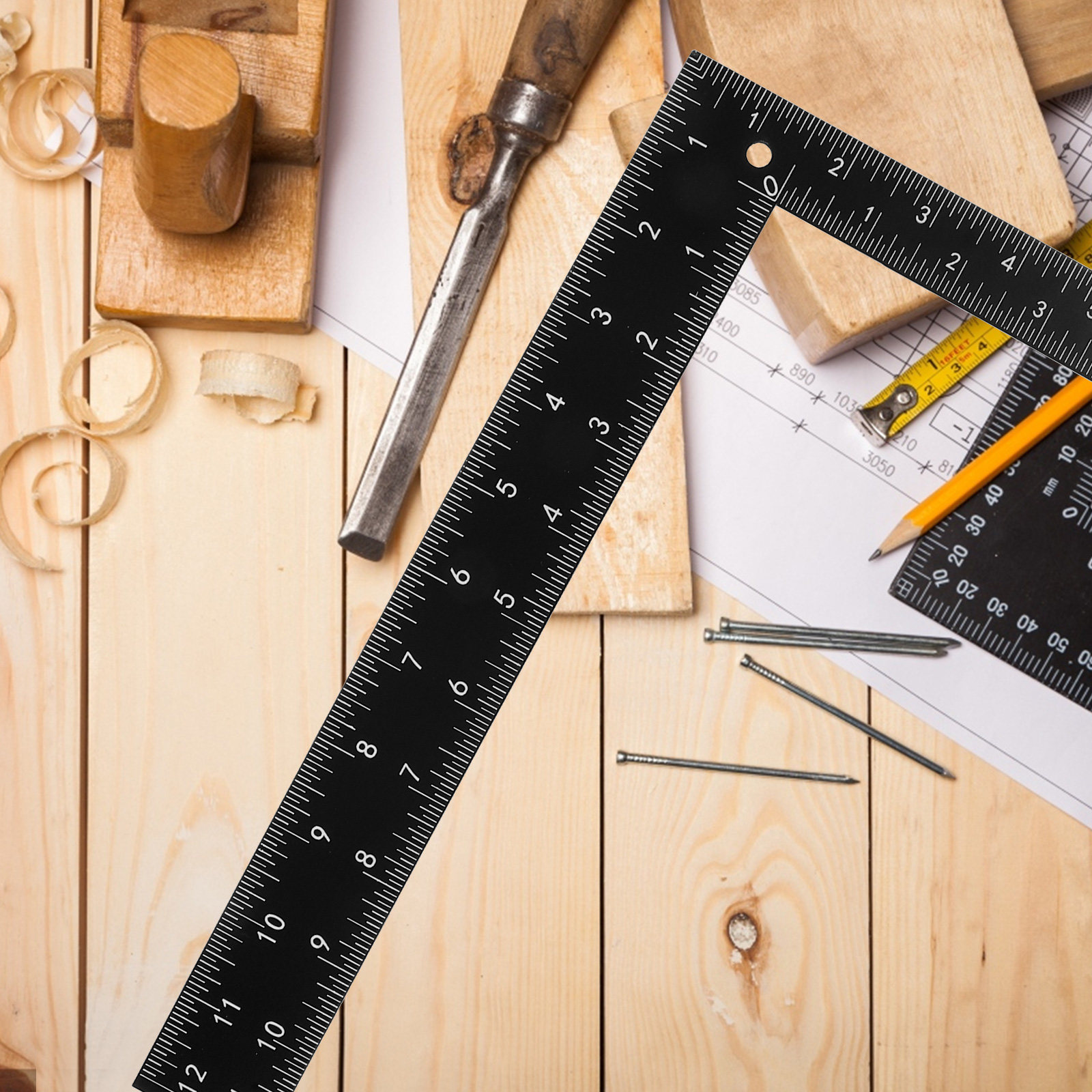Stainless Steel L Square Ruler - Woodworking Crafts ulasan dan harga
