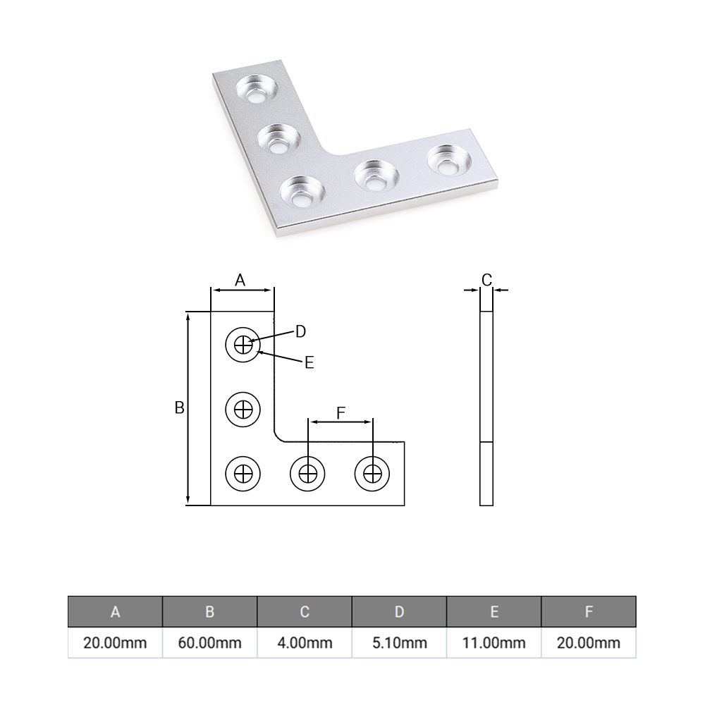2Pcs/lot L Type 5 Holes 90Degr - Woodworking Joints ulasan dan harga