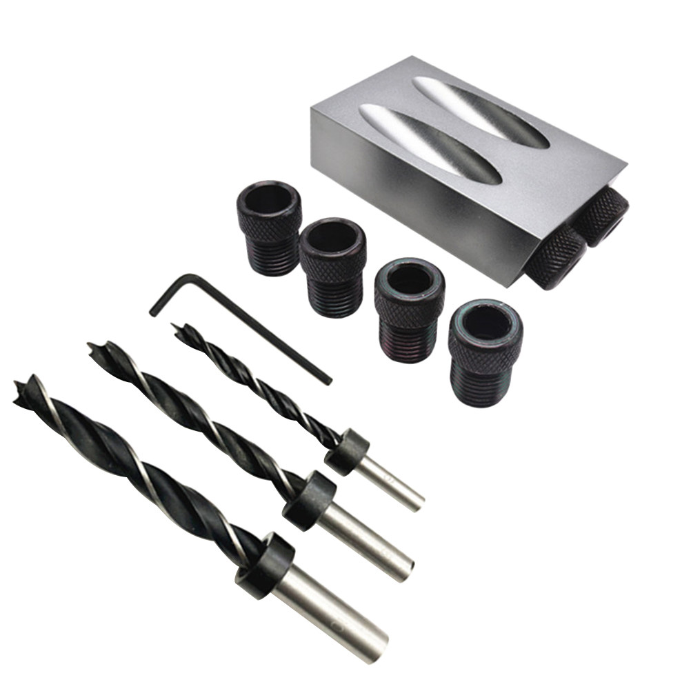 34pcs Oblique Hole Drill Set 1 - Woodworking Joints ulasan dan harga